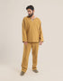 Reversible straight leg pants with elastic waistband